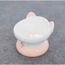고양이 세라믹 식기 블랙헤드 턱드름 방지 경추보호, M-중간, 오렌지