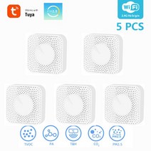공기질측정기 이산화탄소 일산화탄소 가정용 미세먼지 VOC 파티클 측정기 tuya 150, 5개