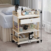 미용실트레이 미용츄레이 단단한 나무 살롱 트롤리 모던 가구 미용실 이발소 특수 도구 보관 랙 가정용, 01 흰색