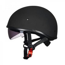 ILM 오토바이 하프 헬멧과 선실드 퀵 릴리즈 스트랩 페이스 피팅 크루저용 DOT 승인 883V (매트 블랙 XX-라지), Large, Matte Black