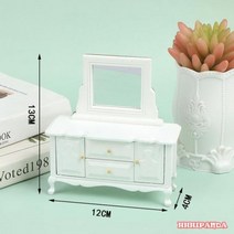 1:12 인형 집 미니어처 나무 메이크업 드레싱 테이블 캐비닛 스토리지 침실 욕실 가구 장식, A9