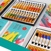 무독성 방수 초보자 전문 브러쉬 ​​ 아크릴 페인트 컬러 물감 미술 안료 38, 24색