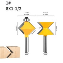 라우터 드릴 비트 루터 YUSUN 2PCS 90 ° 가장자리 Banding 어셈블리 목공 밀링 커터 나무 도구, CHINA, 8x38.1, 8x38.1