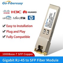 SFP 모듈 RJ45 구리 1000BASET 기가비트 광학 트랜시버 Cisco Mikrotik Ubiquit Huawei NetgearFiber 이더넷 스위치 용, [08] 1pcs For Netgear