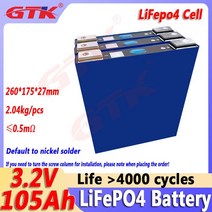 Gtk 3.2V 셀 310AH 280AH liFePO4 리튬 철 인산염 배터리 12V 24V 48V, 02 1pcs 105Ah