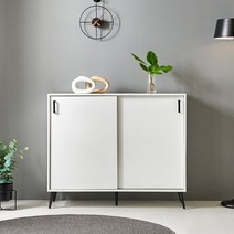 B241 슬라이딩 도어 수납장 1200 4colors, 오크화이트