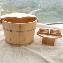 편백나무 족욕통 발 족욕기 가정용 원목족탕기 심신, 25CM족욕통+마사지소품+덮개+의자