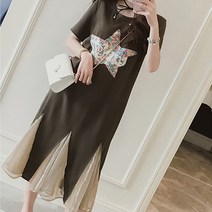 오르난 여성 반팔 별 패션 롱원피스 kb258