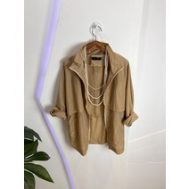 럭키567 / 바스락 집업 허리스트링 바람막이 야상점퍼 3color