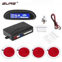 주차센서 후방감지기 차량검지기 EURS-주차 레이더 4 센서 키트 22mm Parktronic 디스플레이 무선 자동, 04 red