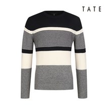 테이트 TATE 남성 캐시미어 혼방 스트라이프 배색 니트(KA9W0-MSP070-410)