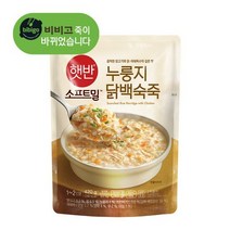 (상온) 비비고 누룽지닭백숙죽 420g, (죽 420g) 햇반 누룽지닭백숙죽 420g x 1개
