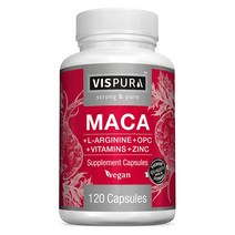 VISPURA 마카뿌리5 000mg L-아르기닌 비타민 B OPC 아연 120캡슐, 1개, 기본