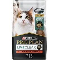 퓨리나 pro plan allergen reducing high protein 고양이 사료 liveclear salmon and rice -, 건식 사료, 연어  밥, 7파운드 가방