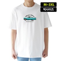 스타토리 올드카 오버핏 남녀공용 전사나염 반팔티셔츠 빅사이즈 M~3XL 반팔 티셔츠