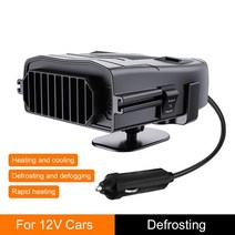 휴대용 차박 캠핑용 히터 12V/24V 자동차 전기 냉각 난방 팬 360 도 조절 가능한 건조기 앞 유리 김 서림 방지 성에 제거기, [01] black Dashboard