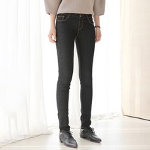 마이너스2인치 여성 블랙컬러 슬림라인 데일리 블랙 스키니 데님팬츠