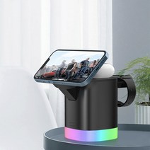 (사은품)삼성 애플 머레이 맥세이프 레인보우LED 올인원 무선충전기 cube-10(맥세이프링 증정), 애플전용 퍼플