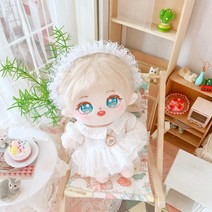 무속성솜인형 20cm 만들기 아이돌인형 DIY 제작, 해골 없음 20cm, 미카 롱헤어 케신 + 화이트 월광 쓰리피스 세트