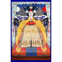 큐빅 자수 만들기 궁대신 무속 탱화 비즈공예 주문 제작 대형 보석십자수 재료 세트 diy, 60x85cm 전체 원형 큐빅