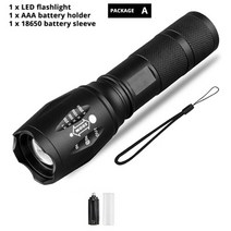 led 사냥용 써치라이트 Z45 손전등 울트라 브라이트 방수 미니 t6l2v6 줌 가능 5 모드 캠핑 전술용 18650 충전식 배터리, 패키지 나, v6-10000 루멘