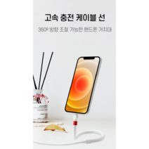 자유자재 2.4A 충전거치대 케이블/8핀, C타입, 화이트