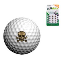 골프닷즈 골프공 스티커, 골드해골