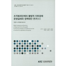 조직범죄단체의 불법적 지하경제 운영실태와 정책대안 연구 2:전통적 소득원을 중심으로, 한국형사정책연구원, 강석구,최성락  공저