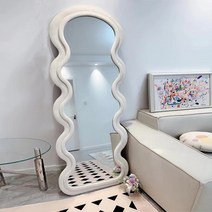 웨이브 전신 거울 인테리어 거울 엔틱 유니크 대형 물결 거울, 아니요, 그린 70 x 170cm