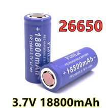 2022 새로운 3.7V 26650 배터리 18800mAh 리튬 이온 충전식 배터리 LED 손전등 토치 리튬 이온 배터리 배터리, 3.7v-6pcs배터리