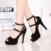 쥬시블랙 for all 여성구두 하이힐 토오픈 가보시힐 (12cm)