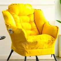 BJ 쇼파 의자 허리 편한 푹신한 체어 여캠 컴퓨터 게이밍 의자 방송용 틸팅, 옐로우(린넨)