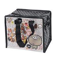 실내화뱅크 21년 타포린 가방 소형 20*23cm 부직포 가방, 블랙땡땡이