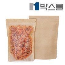 박스몰 전면투명 후면크라프트 지퍼스탠드 100장, (1125) 13x20+3.5 / 100장