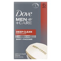DOVE MEN + CARE 딥 클린 바디 & 페이스 바 3.75온스 6팩 124833, 3.75 Ounce (Pack of 6)