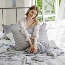 (니양몰) 아이스 이불 인견필 부드럽고 차가운 촉감 가벼운 여름 이불 여름 홑이불 여름담요 S 100x150cm, 인견필 홑이불 S_링클그레이