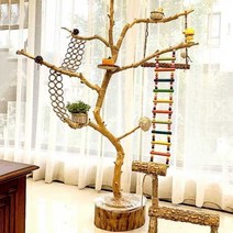 앵무새 놀이터 대형 횃대 원목 새집 새장 스탠드 사육장 나무 횟대 조류 둥지, 1.8미터