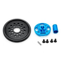 스퍼기어 금속 68T 스퍼 기어 및 마운트 고속 세트 54500 Tamiya TT02 110 RC 자동차 업그레이드 부품, Blue  Black
