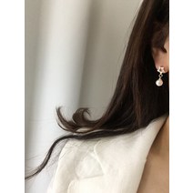 심플 스타 드롭 진주 귀걸이