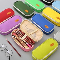 봉제필통 펜슬 케이스 연필 패브릭 파우치 지퍼 대용량 필통 수납, 옐로우