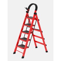 접이식 사다리 리프트 다기능 계단식 단단한 실내 안전 도배 작업대 4단 5 단, 업그레이드 안전 버클  두꺼워진 검은색 탄소강 6단 사