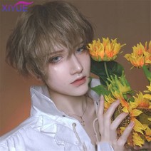 남자가발가격 남성가발 남자 헤어 중년 숏 합성 남성용 통기성 가발 브라운 남자 소년 스트레이트 코스프, 한개옵션1, 27 #1B