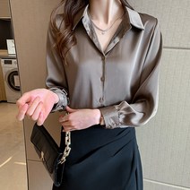 HQINT 여성 셔츠 남방 티셔츠 긴팔 셔프남방 빅사이즈 오버핏 봄 가을 기본 롱남방 루즈핏 여자 ZA-28522