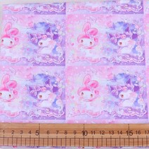 천원단 원단천 너비 145cm Sanrio Kuromi My 폴리 에스터 코튼 원단 바느질 의류 패치 워크 퀼트 DIY 재료, 01 1_01 0.5yard (45X140cm)