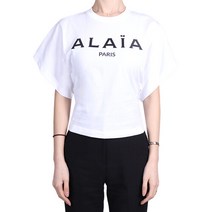 알라이아 23SS 여성 반팔티 화이트 AA9H02913J010 009