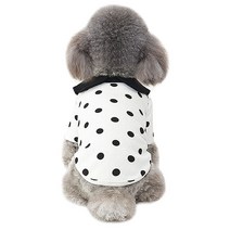 펫느 강아지옷 고양이옷 땡땡땡 티셔츠, 화이트
