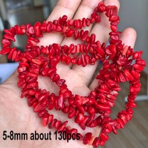 주얼리 제작용 천연 레드 산호 비즈 불규칙한 칩 드럼 쌀 라운드 느슨한 돌 DIY 수제 공예 팔찌 15 인치, irregular chips