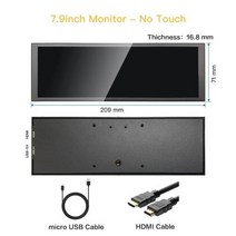 휴대용 미니모니터 7. 인치 IPS 400x120 바 미니 휴대용 모니터 P 윈도우 라스페리 파이 LD 보조 광고, 01 Monitor