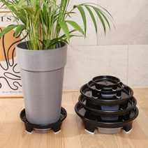 세경팜 이동식 화분받침대 사각 원형 바퀴형 플라스틱 화분받침, 01. 원형물받침, 블랙