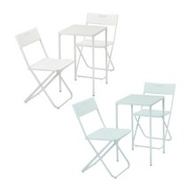 이케아 FEJAN 페얀 야외테이블+접이식의자2/식탁세트/테이블세트/야외가구/테라스, 화이트+화이트_394.349.50